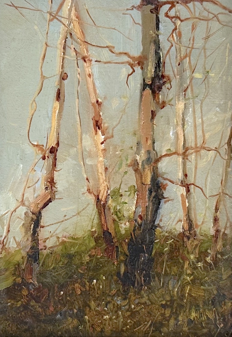 Autumn Grove, Original oil Painting, Handmade artwork, Framed            